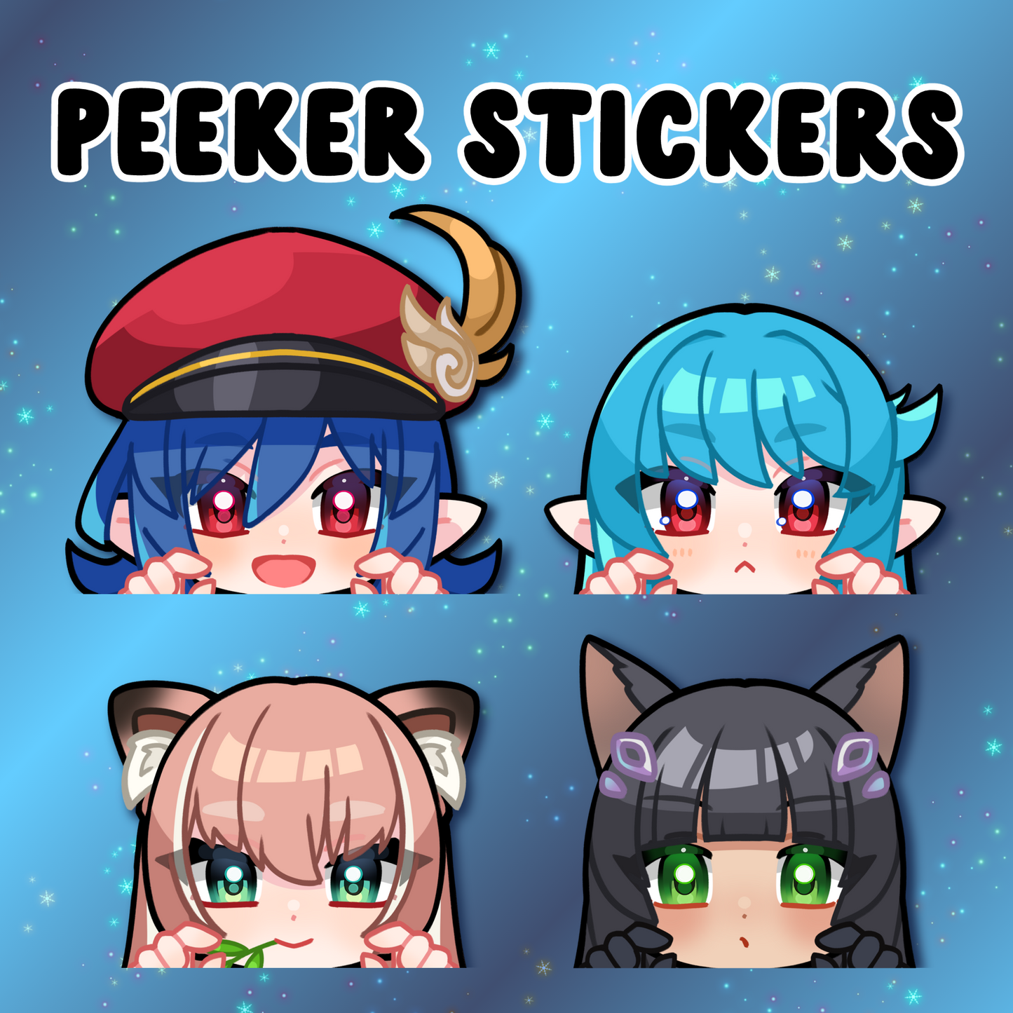 Angel's Sword Peeker Stickers