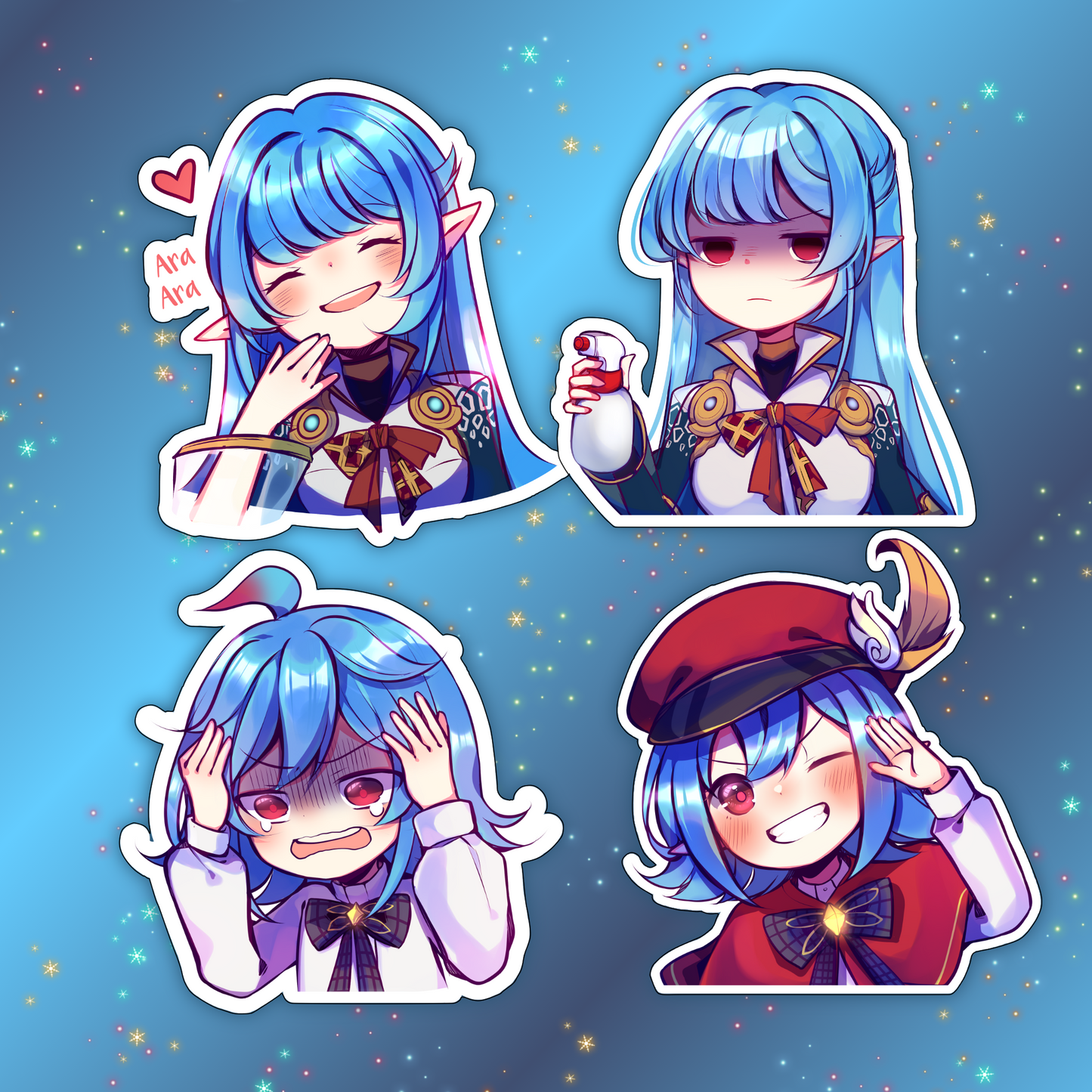 Leaflit & Asari 3" Emote Stickers